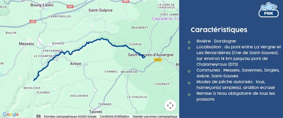 © No-kill trail - Dordogne at Chalameyroux - Fédération de Pêche 63