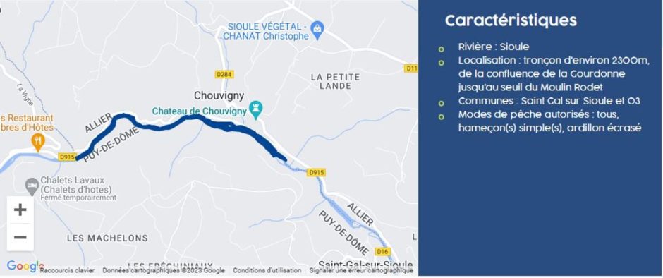 © No-kill course - Sioule Gourdonne at St-Gal-sur-Sioule - Fédération pêche 63