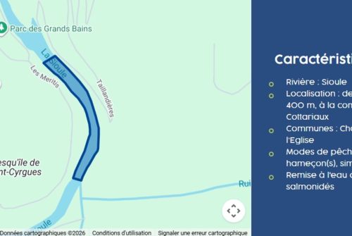 No-kill course - The Sioule at Châteauneuf-les-bains