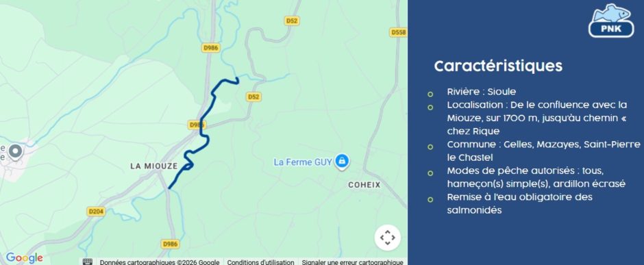 © No-kill trail - Sioule at Saint-Pierre-le-Chastel_Saint-Pierre-le-Chastel - Fédération de Pêche 63